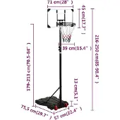 vidaXL Pied de basketball Transparent 216-250 cm Polycarbonate