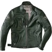 Spidi Veste en cuir Clubber pour moto, couleur vert foncé, taille 56