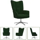 The Living Store Fauteuil relax vert foncé velours