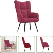 The Living Store fauteuil velours rouge vin