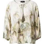 Monari Chemisier marron / vert / olive / blanc