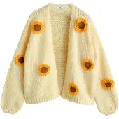 Next Cardigan marron / safran / jaune clair