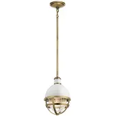 Kichler Suspension Tollis, laiton naturel et blanc, 1xE27x40W, verre, dimensions : 135,9 x 20,4 x 20,4 cm, IP20, Quintiesse