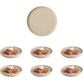 Aps Teller THE GRID beige Ø 20,0 cm, 1 St., Assiettes, Beige