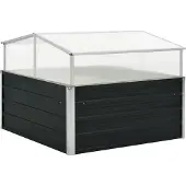 vidaXL Serre Anthracite 100x100x77 cm Acier galvanisé