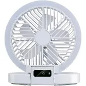 Lifetime Ventilateur portable AIR Mini, alimenté par USB et batterie rechargeable 1200mAh. Ventilateur de table avec 5 vitesses et indicateur LED. Dimensions : 21x20,5x23cm. Couleur : blanc