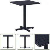 The Living Store Table de jardin noire 60x60x75 cm