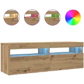 vidaXL Armoire TV avec LED Chêne Artisan 120x35x40 cm Bois composite