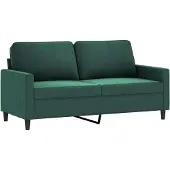 vidaXL Canapé 2 places vert foncé 140 cm velours