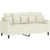 vidaXL Canapé 2 places crème 140 cm velours
