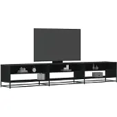 vidaXL Armoire TV noire 270x40x46 cm Bois composite