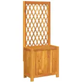 vidaXL Jardinière avec treillis 55x29,5x132 cm bois massif d'acacia