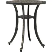 vidaXL Table de jardin Bronzes Ø48x53 cm Fonte d'aluminium
