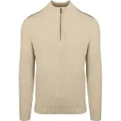 Suitable Pull Demi-Zip Patch Ecru Blanc cassé Beige taille M