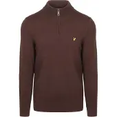 Lyle & Scott Half Zip Pull Laine Merinos Espresso