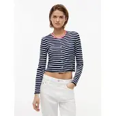 Tommy Hilfiger Cardigan 'Slim' bleu marine / rouge / blanc