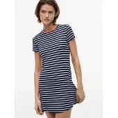 Tommy Hilfiger Robe d’été 'Fit And Flare Mini' bleu marine / rouge / blanc