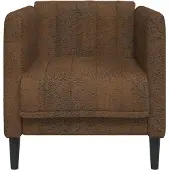 vidaXL Fauteuil brun similicuir aspect daim
