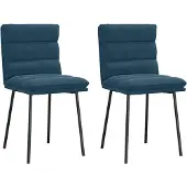 vidaXL Chaise de salle à manger 2 pcs. Bleu velours