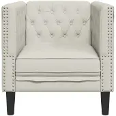 vidaXL Chesterfield-Sessel Creme Samt