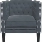 vidaXL Fauteuil Chesterfield gris foncé velours