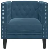 vidaXL Fauteuil Chesterfield en velours bleu