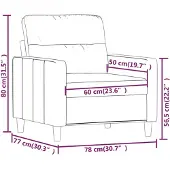 vidaXL Fauteuil Gris clair 60 cm Tissu