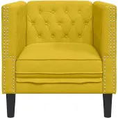 vidaXL Fauteuil Chesterfield jaune velours