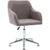 vidaXL Chaise de bureau Tissu taupe pivotant