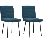 vidaXL Chaise de salle à manger 2 pcs. Bleu velours