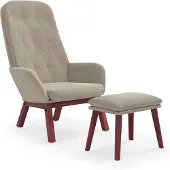 vidaXL Fauteuil relax avec pouf gris clair velours