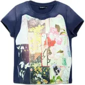 Desigual T-shirt bleu foncé / mélange de couleurs