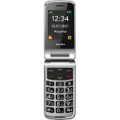 Beafon SL495 - 2G, Silver Line, Großtastenklapphandy, schwarz-silber