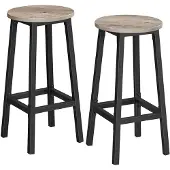 Songmics Tabouret haut industriel, Grège et Noir