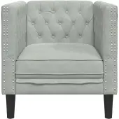vidaXL Fauteuil Chesterfield gris clair velours