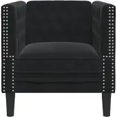 vidaXL Fauteuil Chesterfield noir velours