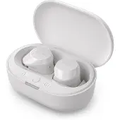 24hShop Écouteurs intra-auriculaires Bluetooth sans fil True Wireless, blancs