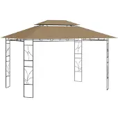 vidaXL Gazebo 4x3x2,7 m Taupe 160 g/m²