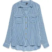 Vero Moda Chemisier 'VMBumpy' bleu ciel / blanc