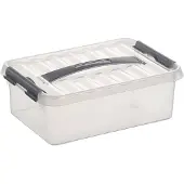 Q-Line Boîte en plastique 4 litres, DIN A5, transparente, 300 x 200 x 100 mm, verrouillable avec clip