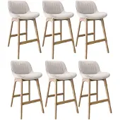 MOB-IN Lot Tabourets NORDEN Chêne et Velours Côtelé H75cm