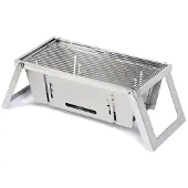 Herzberg HG-04159 : Barbecue de table pliable en acier inoxydable