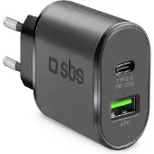 SBS Chargeur mural 25W Chargeur 1xUSB-C PD 25W, 1xUSB-A 18W