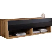 Minio Meuble TV CALIBURI 100 – chêne wotan / noir brillant