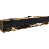 MINIO go for it Meuble TV CALIBURI 180 – chêne wotan / noir brillant