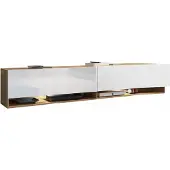 Bratex Meuble TV CALIBURI 180 – chêne wotan / blanc brillant