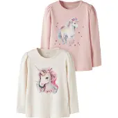 Name it T-Shirt 'NMFKIMIA' beige / bleu clair / magenta / rosé