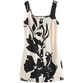 Next Robe fourreau noir / blanc cassé