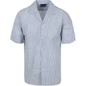 Suitable Chemise Manches Courtes Rayée Seersucker Bleu Clair