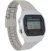 Casio A168WA Uni-Uhr Digital mit Edelstahlarmband, silber
